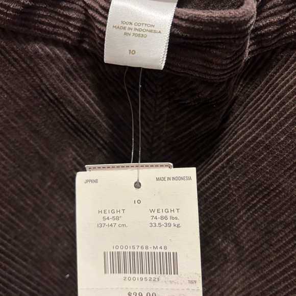 Janie and Jack Girls Brown Corduroy Adjustable Waist Skirt Size 10 NWT - Picture 2 of 5